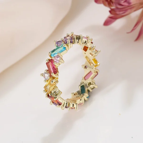 Fashion Luxury Charm CZ Zirconia Eternity Wedding Engagement Finger Rings for Women Green Multicolor Crystal Jewelry - Image 35