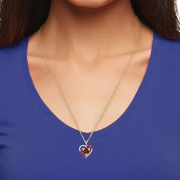 Romantic Heart Shaped Rose Pendant Necklace Red and White Rhinestone Women's Necklace Exquisite Jewelry Valentine's Day Gifts - Image 6