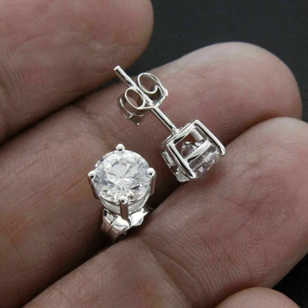 IGI Certified 0.5CT 1CT 1.5CT D VS1 14K 18K Solid Gold Four Claws Classic Design Lab Grown Diamond Wedding Stud Earring - Image 5