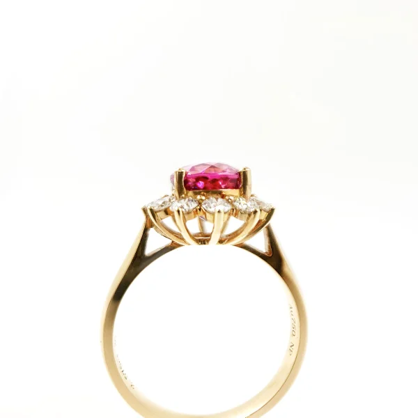 Oval Natural Blue Tourmaline Diamond Genuine 18k Gold Gemstone Engagement Classic Rings for Women Jewelry - Image 3
