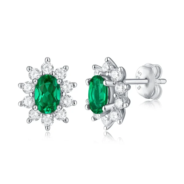 Yulaili Wholesale Quality Emerald Eardrop Cut Colombia Emeralds Stone Earrings Simple Elegant Real Emerald Clavicle Ear Stud - Image 2