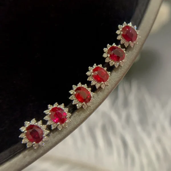 Aimgal Fine Jewelry AU750 18K Gold 1ct Natural Vivid Red Ruby Stud Earrings Trendy Pendant for Wedding Party or Gift - Image 6