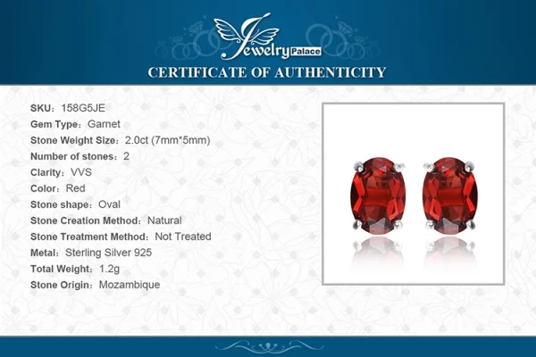 JewelryPalace Natural Garnet Amethyst Citrine Peridot Blue Topaz 925 Sterling Silver Stud Earrings for Women Gemstone Jewelry - Image 33