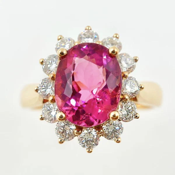 Oval Natural Blue Tourmaline Diamond Genuine 18k Gold Gemstone Engagement Classic Rings for Women Jewelry - Image 5