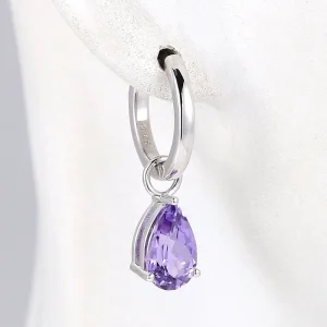 Classic 925 Sterling Silver Purple Color Lab Grown Gemstone Fine Jewelry Earrings Other Fashion Earrings European and American