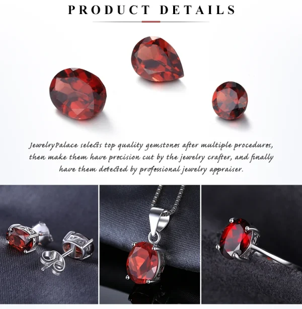 JewelryPalace Natural Garnet Amethyst Citrine Peridot Blue Topaz 925 Sterling Silver Stud Earrings for Women Gemstone Jewelry - Image 30