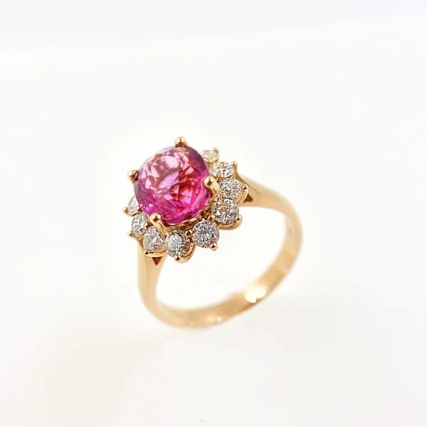 Oval Natural Blue Tourmaline Diamond Genuine 18k Gold Gemstone Engagement Classic Rings for Women Jewelry - Image 7