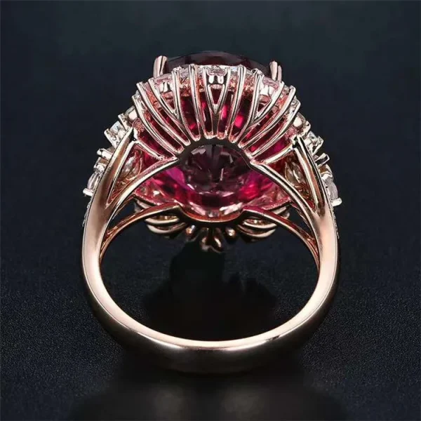 SGARIT High Quality Gemstone Jewelry Wholesale 11.24ct Natural Pinkish Red Tourmaline Ring 18k Gold Women Ring - Image 5