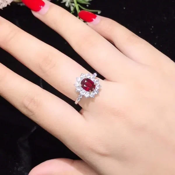 SGARIT Custom Jewellery 18K Gold Engagement Wedding 1.52ct Pigeon Blood Red Unheated Natural Ruby Gem Stone Jewelry Ring - Image 6
