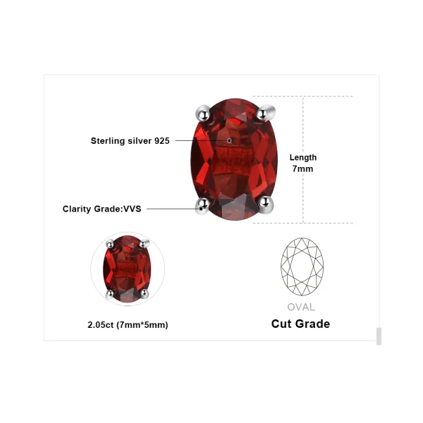 JewelryPalace Natural Garnet Amethyst Citrine Peridot Blue Topaz 925 Sterling Silver Stud Earrings for Women Gemstone Jewelry - Image 4