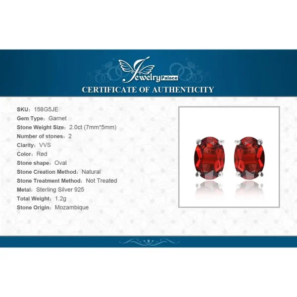 JewelryPalace Natural Garnet Amethyst Citrine Peridot Blue Topaz 925 Sterling Silver Stud Earrings for Women Gemstone Jewelry - Image 5