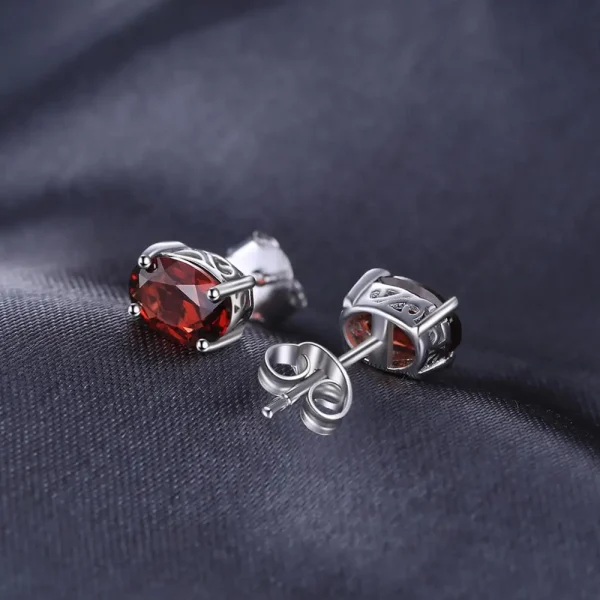 JewelryPalace Natural Garnet Amethyst Citrine Peridot Blue Topaz 925 Sterling Silver Stud Earrings for Women Gemstone Jewelry - Image 2