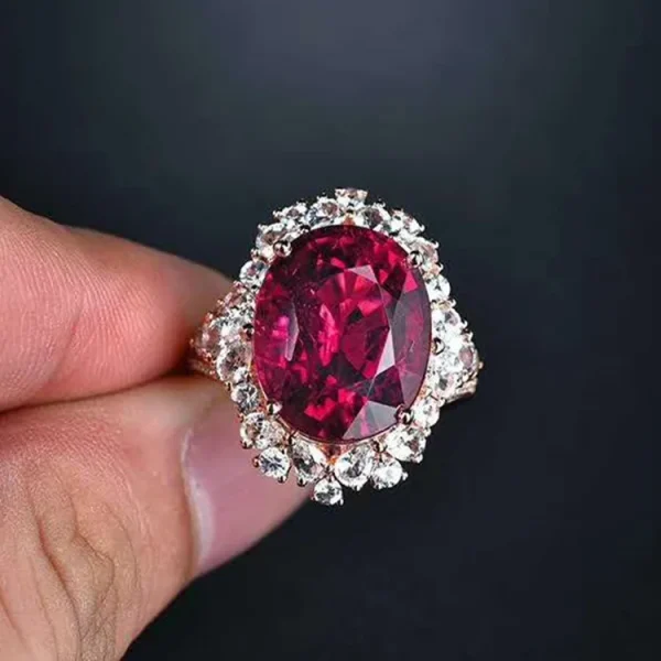 SGARIT High Quality Gemstone Jewelry Wholesale 11.24ct Natural Pinkish Red Tourmaline Ring 18k Gold Women Ring - Image 6