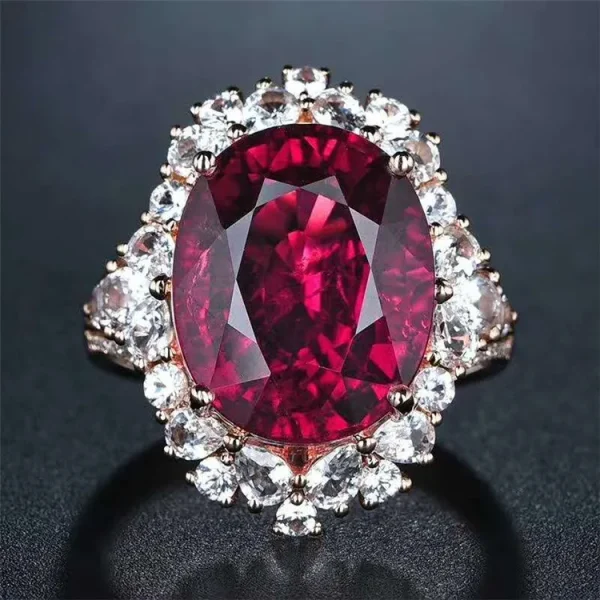 SGARIT High Quality Gemstone Jewelry Wholesale 11.24ct Natural Pinkish Red Tourmaline Ring 18k Gold Women Ring - Image 7