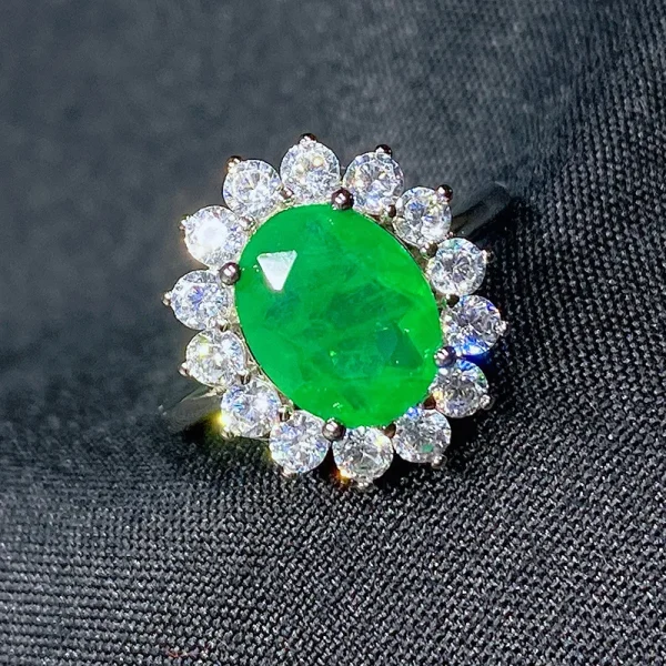Wholesale Jewelry Artificial Retro Color Treasure Princess S925 Silver Ring Main Stone 8*10 Ring - Image 8