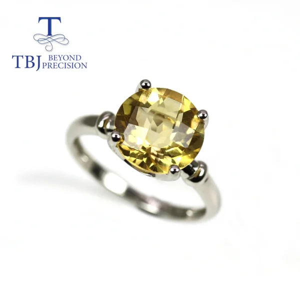 Checkboard Cut and Normal cut Natural citrine round 10mmgemstone Simple everyday design women's ring earrings jewelry set - Image 15