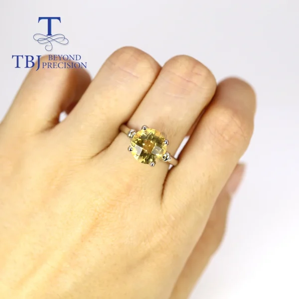 Checkboard Cut and Normal cut Natural citrine round 10mmgemstone Simple everyday design women's ring earrings jewelry set - Image 17