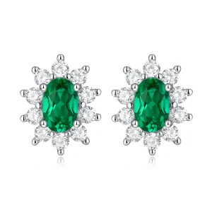 Yulaili Wholesale Quality Emerald Eardrop Cut Colombia Emeralds Stone Earrings Simple Elegant Real Emerald Clavicle Ear Stud