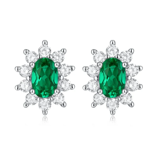 Yulaili Wholesale Quality Emerald Eardrop Cut Colombia Emeralds Stone Earrings Simple Elegant Real Emerald Clavicle Ear Stud