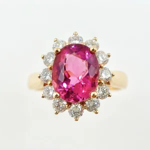 Oval Natural Blue Tourmaline Diamond Genuine 18k Gold Gemstone Engagement Classic Rings for Women Jewelry