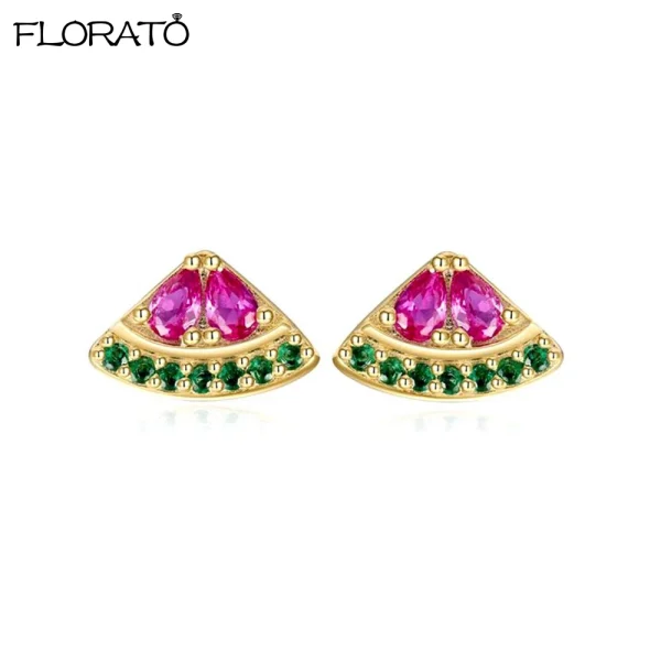 925 Sterling Silver Needle Cute Cherr/Strawberry Fruit Pendant Earrings for Women New Zircon Earrings for Girls Jewelry Gift - Image 20