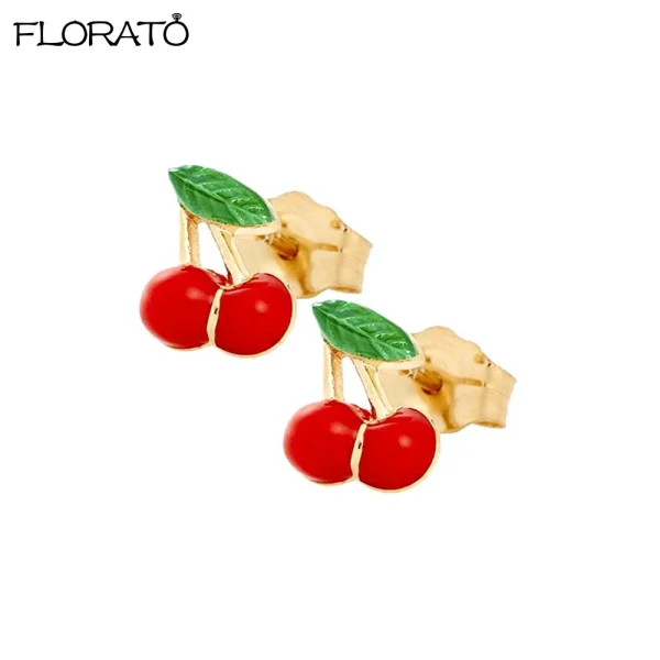 925 Sterling Silver Needle Cute Cherr/Strawberry Fruit Pendant Earrings for Women New Zircon Earrings for Girls Jewelry Gift - Image 12