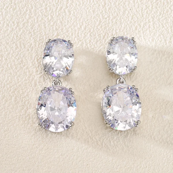 ZAKOL Luxury Big Oval CZ Crystal Dangle Earrings for Women Elegant Female Brilliant Cubic Zirconia Earring Wedding Jewelry - Image 8
