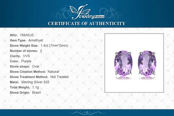 JewelryPalace Natural Garnet Amethyst Citrine Peridot Blue Topaz 925 Sterling Silver Stud Earrings for Women Gemstone Jewelry - Image 45