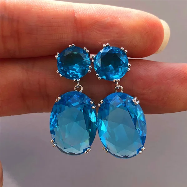 ZAKOL Luxury Big Oval CZ Crystal Dangle Earrings for Women Elegant Female Brilliant Cubic Zirconia Earring Wedding Jewelry - Image 3