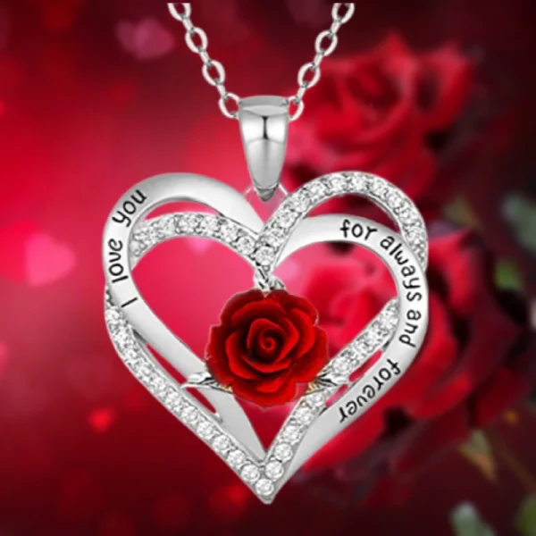 Fashion Income Rose Flower Pendant Necklace Anniversary Party Accessories Birthday Mother's Day Jewelry Gifts Mom Ladies Girls - Image 11