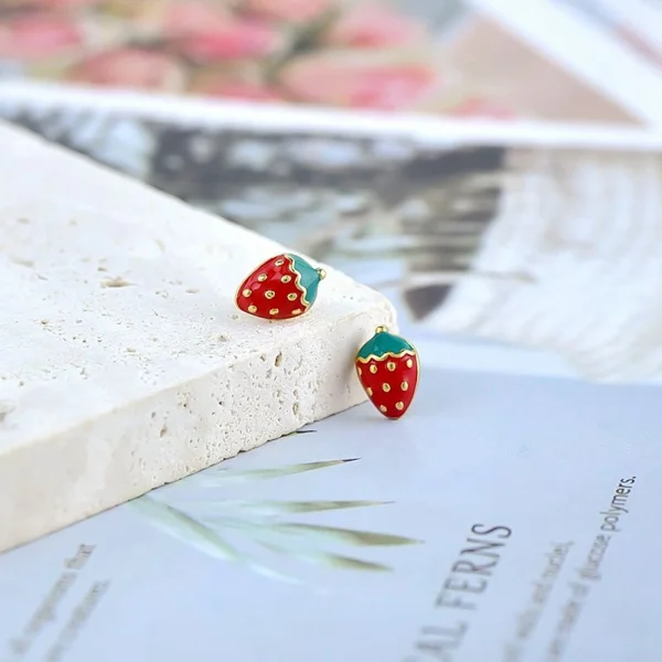 925 Sterling Silver Needle Cute Cherr/Strawberry Fruit Pendant Earrings for Women New Zircon Earrings for Girls Jewelry Gift - Image 40