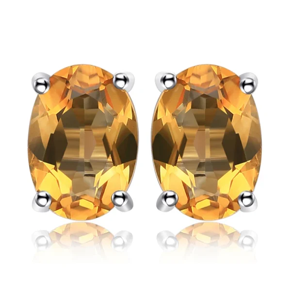 JewelryPalace Natural Garnet Amethyst Citrine Peridot Blue Topaz 925 Sterling Silver Stud Earrings for Women Gemstone Jewelry - Image 8