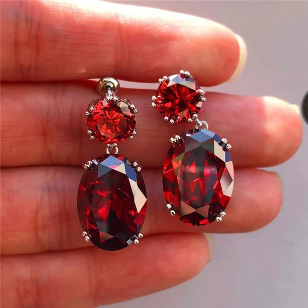 ZAKOL Luxury Big Oval CZ Crystal Dangle Earrings for Women Elegant Female Brilliant Cubic Zirconia Earring Wedding Jewelry - Image 4