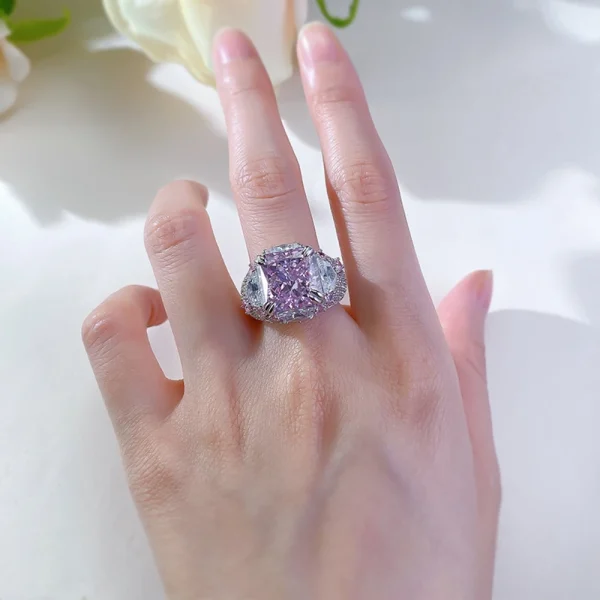Vinregem Crushed Ice Cut 12 MM Lab Sapphire Gemstone Cocktail Party Ring For Women 100% 925 Sterling Silver Engagement Jewelry - Image 18