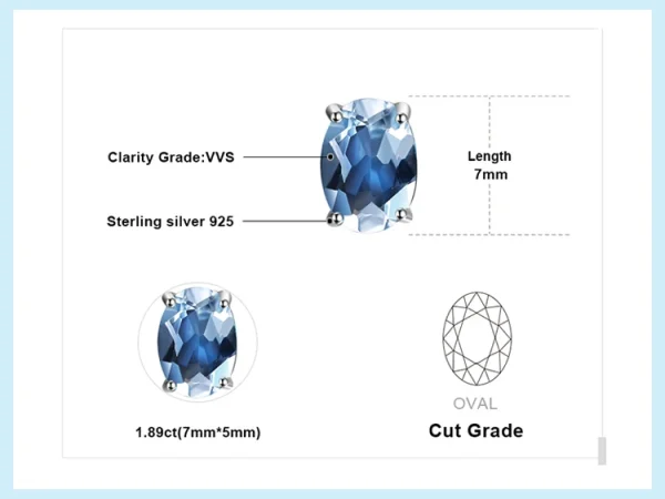 JewelryPalace Natural Garnet Amethyst Citrine Peridot Blue Topaz 925 Sterling Silver Stud Earrings for Women Gemstone Jewelry - Image 35