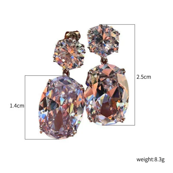 ZAKOL Luxury Big Oval CZ Crystal Dangle Earrings for Women Elegant Female Brilliant Cubic Zirconia Earring Wedding Jewelry - Image 6