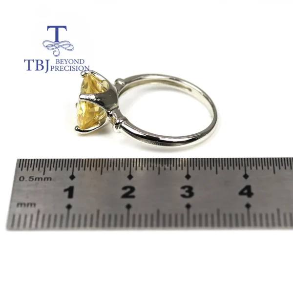 Checkboard Cut and Normal cut Natural citrine round 10mmgemstone Simple everyday design women's ring earrings jewelry set - Image 2