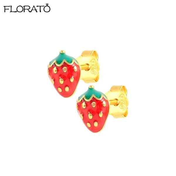 925 Sterling Silver Needle Cute Cherr/Strawberry Fruit Pendant Earrings for Women New Zircon Earrings for Girls Jewelry Gift - Image 11