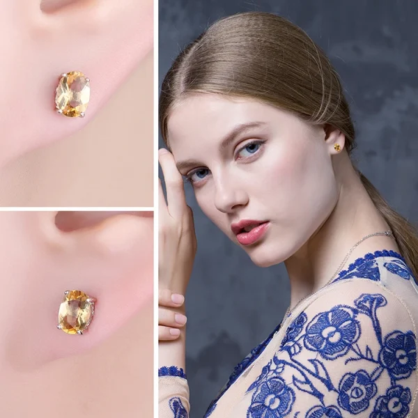 JewelryPalace Natural Garnet Amethyst Citrine Peridot Blue Topaz 925 Sterling Silver Stud Earrings for Women Gemstone Jewelry - Image 40