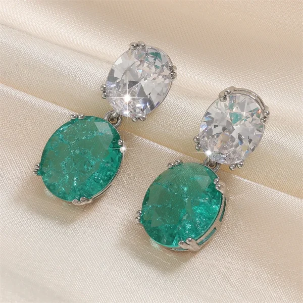 ZAKOL Luxury Big Oval CZ Crystal Dangle Earrings for Women Elegant Female Brilliant Cubic Zirconia Earring Wedding Jewelry - Image 7