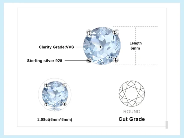 JewelryPalace Natural Garnet Amethyst Citrine Peridot Blue Topaz 925 Sterling Silver Stud Earrings for Women Gemstone Jewelry - Image 47