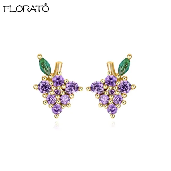925 Sterling Silver Needle Cute Cherr/Strawberry Fruit Pendant Earrings for Women New Zircon Earrings for Girls Jewelry Gift - Image 19