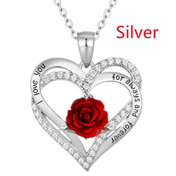 Fashion Income Rose Flower Pendant Necklace Anniversary Party Accessories Birthday Mother's Day Jewelry Gifts Mom Ladies Girls - Image 5