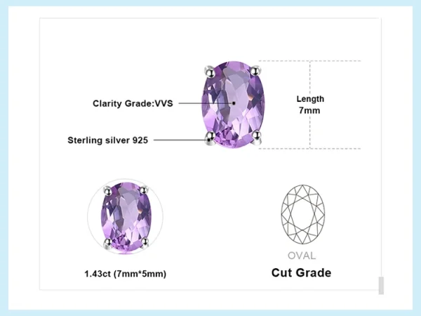 JewelryPalace Natural Garnet Amethyst Citrine Peridot Blue Topaz 925 Sterling Silver Stud Earrings for Women Gemstone Jewelry - Image 44