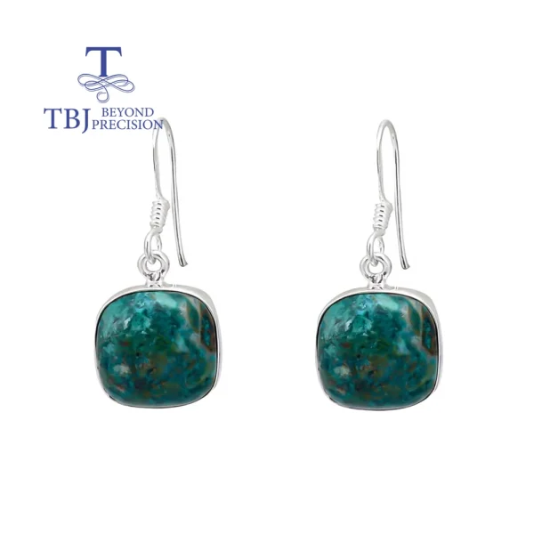 Jewelry set 925 sterling silver handmade fine jewelry chrysocola nautral gemstone for women nice gift - Image 4