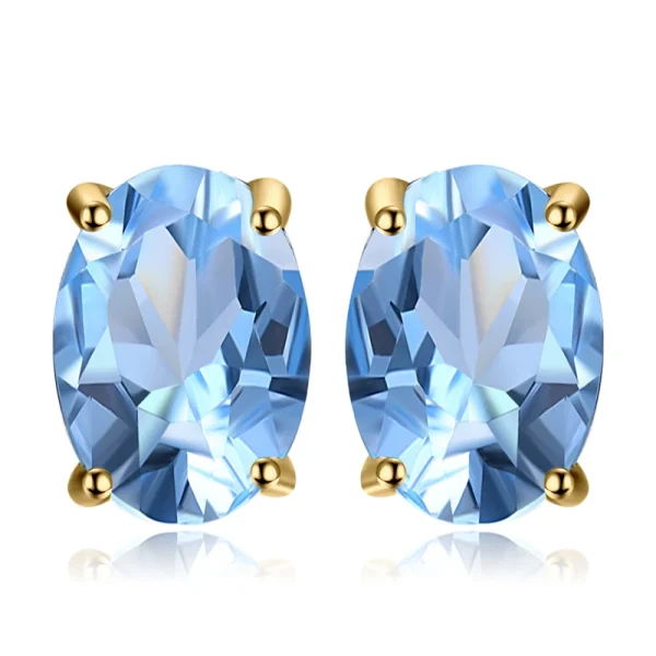 JewelryPalace Natural Garnet Amethyst Citrine Peridot Blue Topaz 925 Sterling Silver Stud Earrings for Women Gemstone Jewelry - Image 12