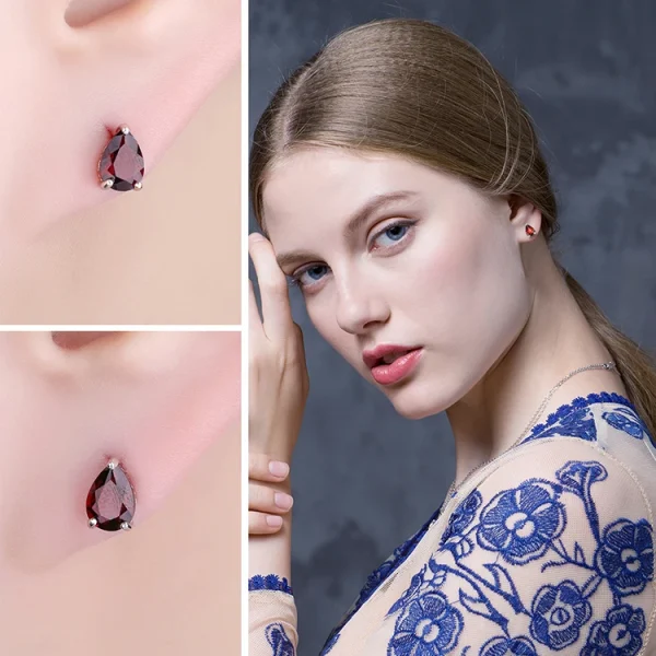 JewelryPalace Natural Garnet Amethyst Citrine Peridot Blue Topaz 925 Sterling Silver Stud Earrings for Women Gemstone Jewelry - Image 52