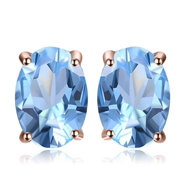 JewelryPalace Natural Garnet Amethyst Citrine Peridot Blue Topaz 925 Sterling Silver Stud Earrings for Women Gemstone Jewelry - Image 9