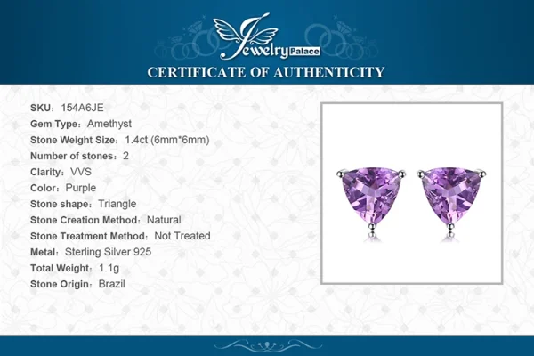 JewelryPalace Natural Garnet Amethyst Citrine Peridot Blue Topaz 925 Sterling Silver Stud Earrings for Women Gemstone Jewelry - Image 60