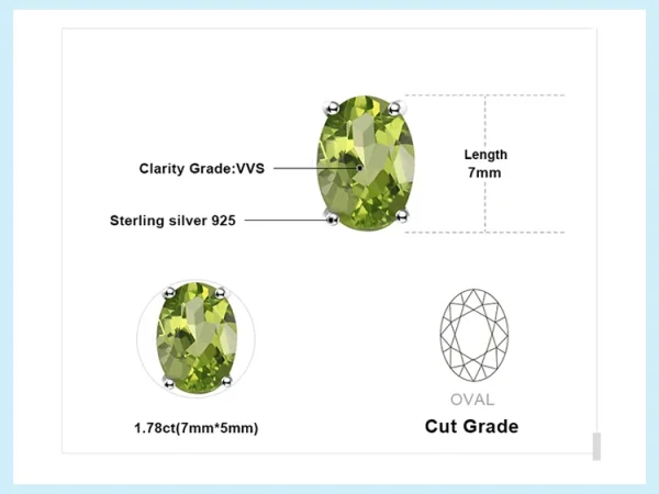 JewelryPalace Natural Garnet Amethyst Citrine Peridot Blue Topaz 925 Sterling Silver Stud Earrings for Women Gemstone Jewelry - Image 38
